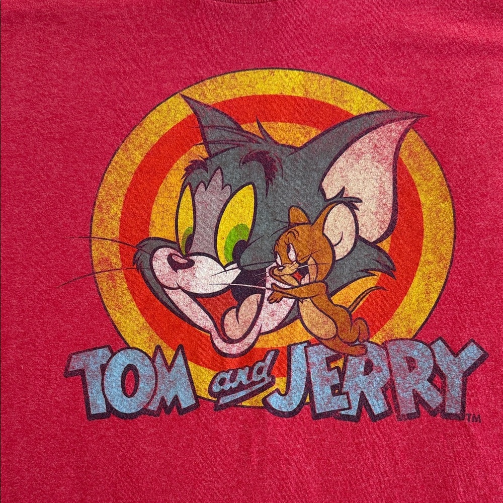 Adult Vintage Style Tom & Jerry Graphic Short Sleeve T-Shirt & Crew Neck Sz XL - Picture 5 of 11
